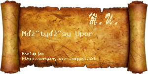 Mátyásy Upor névjegykártya